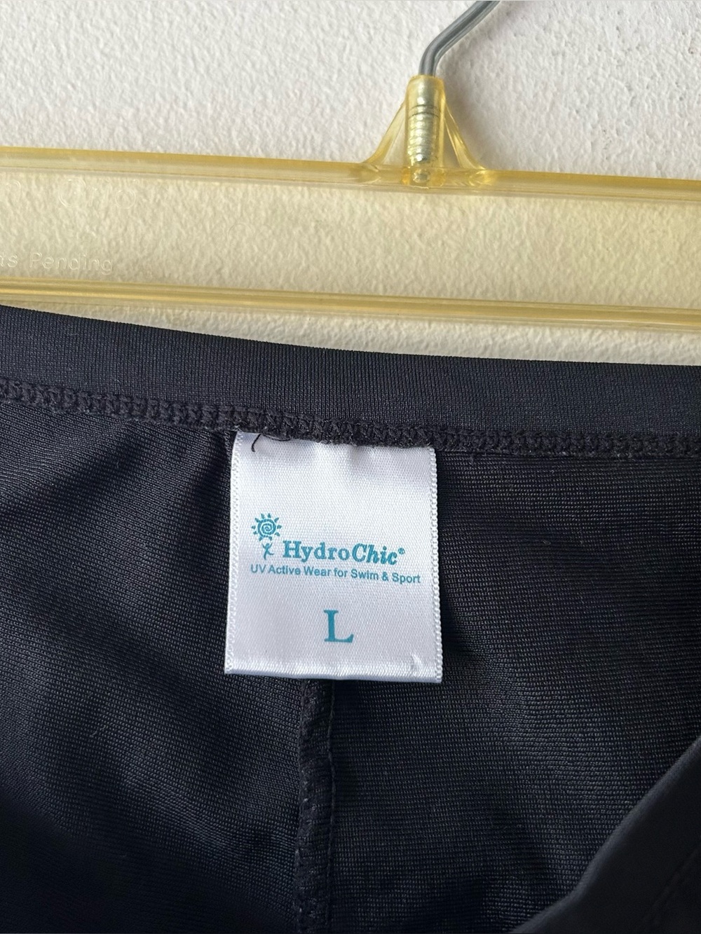 HydroChic Modest Midi Athletic Swim Skirt Skort Black Pink Piping Large - Picture 6 of 8